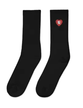So Virginia Lovers – Embroidered Crew Socks – Black