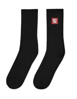 So Virginia OG Logo – Embroidered Crew Socks – Black