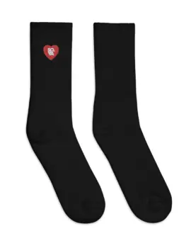 So Virginia Lovers – Embroidered Crew Socks – Black