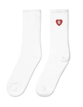 So Virginia Lovers – Embroidered Crew Socks – White