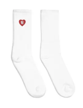 So Virginia Lovers – Embroidered Crew Socks – White