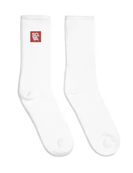 So Virginia OG Logo – Embroidered Crew Socks – White