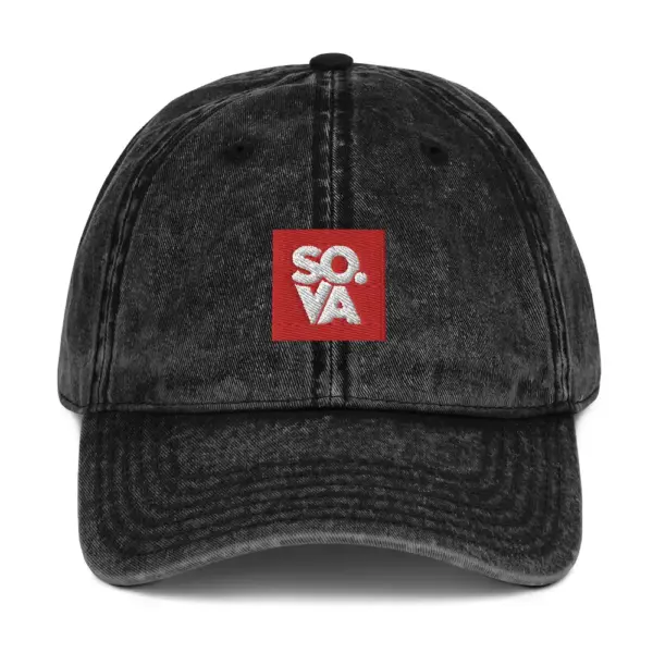 So-Virginia-Logo-Vintage-Cotton-Twill-Cap-Black-Front