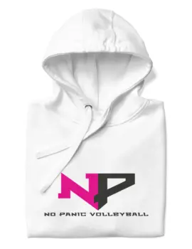 No Panic Volleyball Hoodie – White